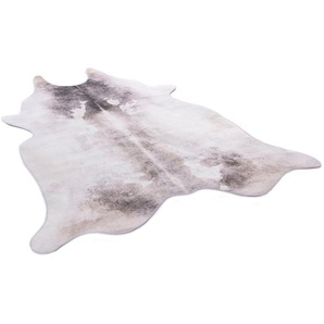 Gino Falcone Fellteppich Emilia, fellförmig, Höhe: 3 mm, Kunstfell, bedruckt, Kuhfell-Optik, ideal im Wohnzimmer & Schlafzimmer