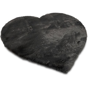 Gino Falcone Fellteppich Kuschelteppich Chiara, herzförmig, Höhe: 30 mm, Kunstfell, Kaninchenfell-Haptik, besonders weicher Langflor