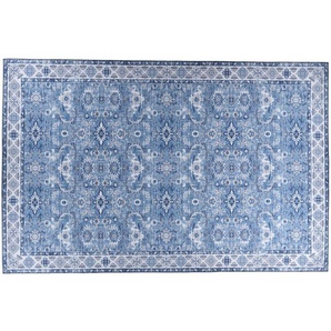 Gino Falcone Vintageteppich  Cecilia ¦ blau ¦ Synthethische Fasern ¦ Maße (cm): B: 140 H: 1