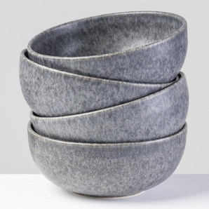 Gipfelstück Müslischale MoosnStein, Steinzeug, (Set, 4-tlg), Scandi-Style, glänzende Reaktivglasur, jedes Stück ein Unikat