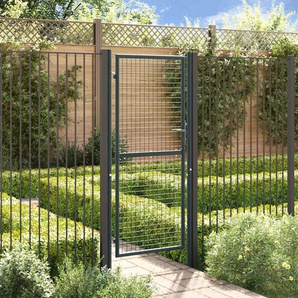Gitter-Gartentor Verzinkter Stahl 100 x 200 cm Grau
