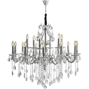 Glandor Kronleuchter , Chrom , Metall, Glas , 402 cm , Lampen & Leuchten, Innenbeleuchtung, Hängelampen, Kronleuchter