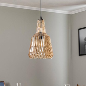 Glas Hängelampe Belarion Lindby, dimmbar, creme / amber, für Wohn- / Esszimmer, Glas, Vintage, Pendelleuchte 10020424