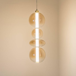Glas Hängelampe Daphne Eko-Light, creme / amber, für Wohn- / Esszimmer, Glas, Modern, Pendelleuchte ML0346