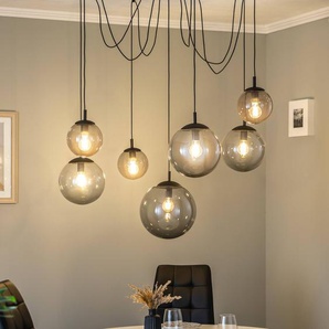 Glas Hängelampe Esme TK Lighting, dimmbar, alu / grau / zink, für Wohn- / Esszimmer, Glas, Modern, Pendelleuchte 5385