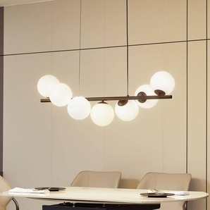 Glas Hängelampe Isandro Lucande, dimmbar, schwarz, für Wohn- / Esszimmer, Metall, Design, Pendelleuchte 10025875