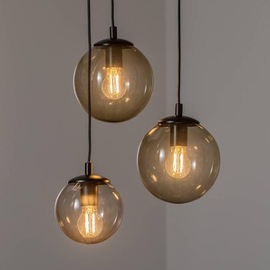 Glas Hängelampe Smoky Euluna, dimmbar, alu / grau / zink, für Wohn- / Esszimmer, Glas, Pendelleuchte L 6222