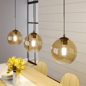 Glas Hängelampe Sofian Lindby, dimmbar, creme / amber, für Wohn- / Esszimmer, Glas, Modern, Pendelleuchte 9624692
