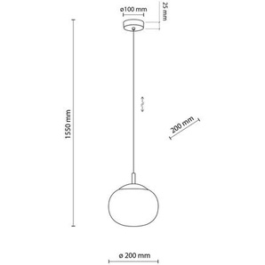 Glas Hängelampe Vibe TK Lighting, dimmbar, weiß / opal, für Wohn- / Esszimmer, Glas, Modern, Pendelleuchte 5824