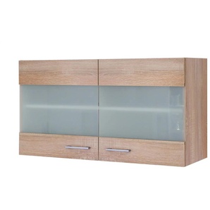 Glas-Hängeschrank Mol | holzfarben | 100 cm | 54,8 cm | cm 32,0 |