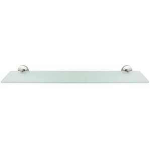 Wenko - Glasablage Cuba Matt, Wandablage aus rostfreiem Zinkdruckguss, Silber matt, Zinkdruckguss matt - silber matt