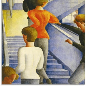 Glasbild ARTLAND Bauhaustreppe. 1932 Bilder Gr. B/H: 60 cm x 80 cm, Glasbild Gruppen & Familien Hochformat, 1 St., blau Glasbilder