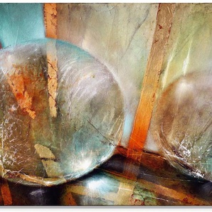 Glasbild ARTLAND Lichtfänger Bilder Gr. B/H: 100 cm x 50 cm, Glasbild Gegenstandslos Querformat, 1 St., beige (naturfarben) Glasbilder