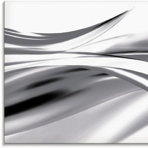 Glasbild ARTLAND Schöne Welle - Abstrakt Bilder Gr. B/H: 100 cm x 50 cm, Gegenstandslos, 1 St., grau Glasbilder