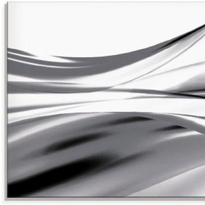 Glasbild ARTLAND Schöne Welle - Abstrakt Bilder Gr. B/H: 125 cm x 50 cm, Gegenstandslos, 1 St., grau Glasbilder