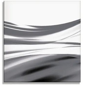 Glasbild ARTLAND Schöne Welle - Abstrakt Bilder Gr. B/H: 30 cm x 30 cm, Gegenstandslos, 3 St., grau Glasbilder