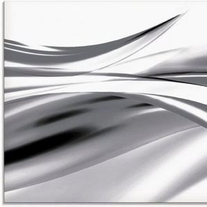 Glasbild ARTLAND Schöne Welle - Abstrakt Bilder Gr. B/H: 80 cm x 60 cm, Gegenstandslos, 1 St., grau Glasbilder