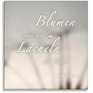 Glasbild ARTLAND Zitatenbild, Pusteblumen-Samen Bilder Gr. B/H: 100 cm x 50 cm, Sprüche & Texte, 2 St., grau Glasbilder in verschiedenen Größen