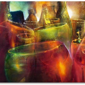 Glasbild ARTLAND Zu später Stunde I Bilder Gr. B/H: 100 cm x 50 cm, Glasbild Getränke Querformat, 1 St., bunt Glasbilder in verschiedenen Größen