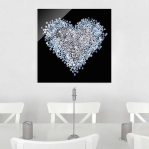 Glasbild Diamant Herz