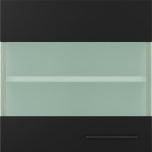 Glashängeschrank FLEX-WELL Capri Schränke Gr. B/H/T: 50 cm x 54,8 cm x 32 cm, 1 St., schwarz (schwarz, endgrain oak) Hängeschränke (B x H T) 50 54,8 32 cm, mit Stollenglastür