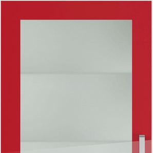 Glashängeschrank IMPULS KÜCHEN Schränke Gr. B/H/T: 50 cm x 72,3 cm x 34,5 cm, links-Rot Hochglanz, 1 St., rot (rot hochglanz) Hängeschränke mit Glasdrehtür