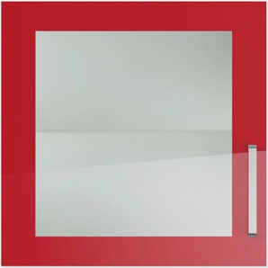 Glashängeschrank IMPULS KÜCHEN Schränke Gr. B/H/T: 60 cm x 57,9 cm x 34,5 cm, links-Rot Hochglanz, 1 St., rot (rot hochglanz) Hängeschränke mit Glasdrehtür