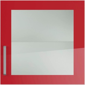 Glashängeschrank IMPULS KÜCHEN Schränke Gr. B/H/T: 60 cm x 57,9 cm x 34,5 cm, rechts-Rot Hochglanz, 1 St., rot (rot hochglanz) Hängeschränke mit Glasdrehtür