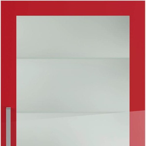 Glashängeschrank IMPULS KÜCHEN Schränke Gr. B/H/T: 60 cm x 72,3 cm x 34,5 cm, rechts-Rot Hochglanz, 1 St., rot (rot hochglanz) Hängeschränke mit Glasdrehtür