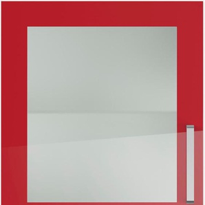 Glashängeschrank IMPULS KÜCHEN Turin, Breite 50 cm Schränke Gr. B/H/T: 50 cm x 57,9 cm x 34,5 cm, links-Rot Hochglanz, 1 St., rot (rot hochglanz) Hängeschränke