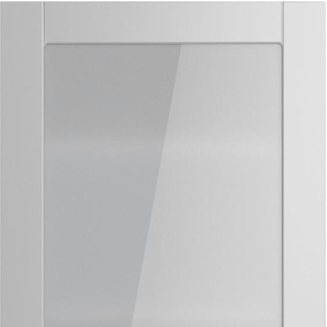Glashängeschrank OPTIFIT Ahus Schränke Gr. B/H/T: 60 cm x 89,6 cm x 34,9 cm, 1 St., grau (hellgrau matt, wildeiche nachbildung) Glashängeschrank Breite 60 cm