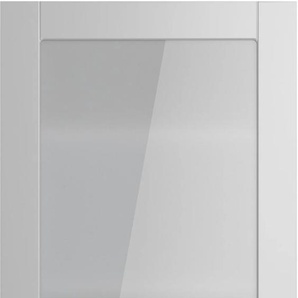 Glashängeschrank OPTIFIT Ahus Schränke Gr. B/H/T: 60 cm x 89,6 cm x 34,9 cm, 1 St., grau (hellgrau matt, wildeiche nachbildung) Glashängeschrank
