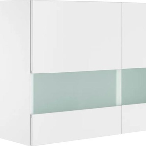 Glashängeschrank OPTIFIT Roth Schränke Gr. B/H/T: 100 cm x 57,6 cm x 34,6 cm, 2 St., Komplettausführung, weiß (weiß, weiß) Hängeschränke