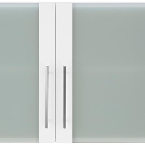 Glashängeschrank WIHO KÜCHEN Cali Schränke Gr. B/H/T: 100 cm x 56,5 cm x 35 cm, weiß (front: glanz, korpus: weiß) Hängeschränke Front mit Glaseinsatz
