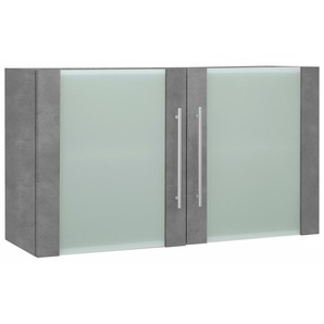 Glashängeschrank WIHO KÜCHEN Flexi2 Schränke Gr. B/H/T: 100 cm x 56,5 cm x 35 cm, grau (betonfarben, betonfarben) Hängeschränke Breite 100 cm