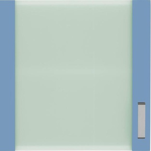 Glashängeschrank WIHO KÜCHEN Husum Schränke Gr. B/H/T: 60 cm x 56,5 cm x 35 cm, blau (front: himmelblau, korpus: weiß) Hängeschränke Front mit Glaseinsatz