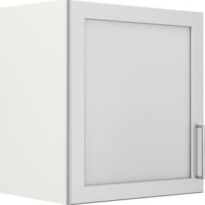 Glashängeschrank WIHO KÜCHEN Zell Schränke Gr. B/H/T: 50 cm x 56,5 cm x 35 cm, weiß (front: alufarben, korpus: weiß) Hängeschränke Breite 50 cm