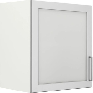 Glashängeschrank WIHO KÜCHEN Zell Schränke Gr. B/H/T: 50 cm x 56,5 cm x 35 cm, weiß (front: alufarben, korpus: weiß) Hängeschränke