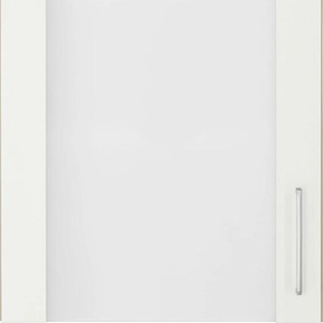 Glashängeschrank WIHO KÜCHEN Zell Schränke Gr. B/H/T: 50 cm x 56,5 cm x 35 cm, weiß (front: weiß, korpus und arbeitsplatte: satin blackwood) Hängeschränke