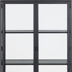 Glasvitrine ACTONA GROUP Schränke Gr. B/H/T: 77 cm x 150 cm x 35 cm, 2 St., schwarz (esche schwarz, matt schwarz) Glasvitrinen