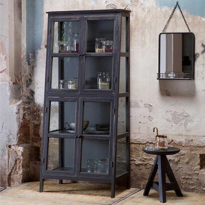 Glasvitrine in Schwarz massiv