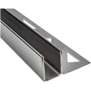 Glaszentrum Hagen - 2440x19x11 mm u Edelstahl Wandprofil - Bodenprofil - Fliesenprofil