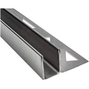 Glaszentrum Hagen - 2440x19x9 mm U Edelstahl Wandprofil - Bodenprofil - Einsatzprofil für Duschen