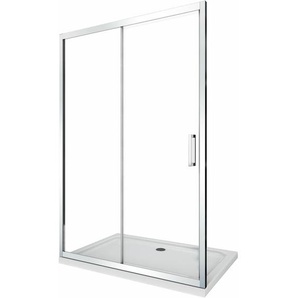 Gleittür für Dusche aus 6 mm gehärtetem Glas zur Montage zwischen zwei Wänden, Höhe 190 cm, reversible Installation cm 105-110