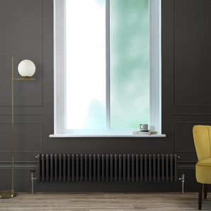 Gliederheizkörper (2-säulig), horizontal - H 300mm x B 1505mm x T 68mm - Grau (Carbon Grey) – Regent von Hudson Reed