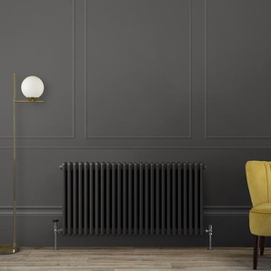 Gliederheizkörper (2-säulig), horizontal - H 600mm x B 1190mm x T 68mm - Grau (Carbon Grey) – Regent von Hudson Reed