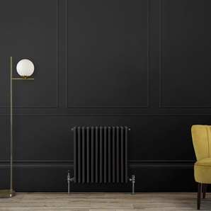 Gliederheizkörper (2-säulig), horizontal - H 600mm x B 605mm x T 68mm - Schwarz (Midnight Black) – Regent