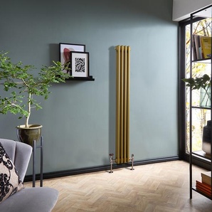 Gliederheizkörper - (2-säulig) - Vertikal 1500mm x 200mm | Metallisches Gold - Regent von Hudson Reed