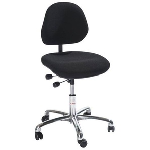 Global Office chair with euromatic seat mechanism and easy-running castors - black wool