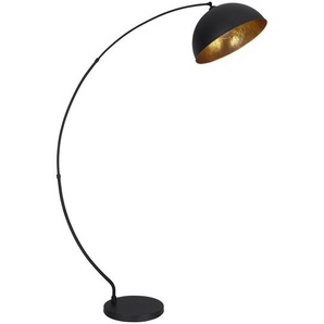 Globo Bogenleuchte Gottfried, Schwarz, Metall, 45x182x115 cm, Fußschalter, Lampen & Leuchten, Innenbeleuchtung, Stehlampen, Bogenlampen